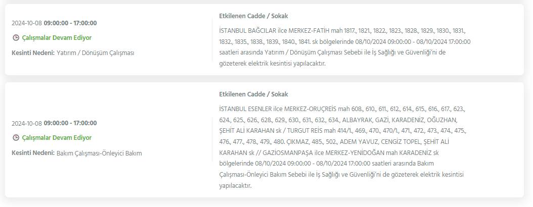 İstanbul'da 8 saati bulacak elektrik kesintisi! BEDAŞ ilçe ilçe açıkladı 28